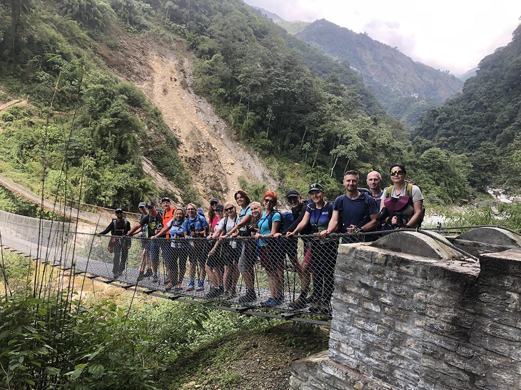  Trek from Phakding (2,610 m) back up to Lukla (2,860 m)